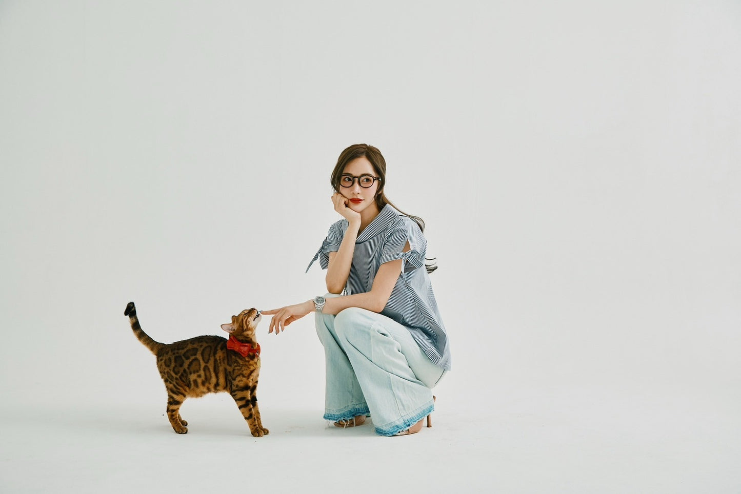 【即日発送】French ribbon stripe 2WAY shirt