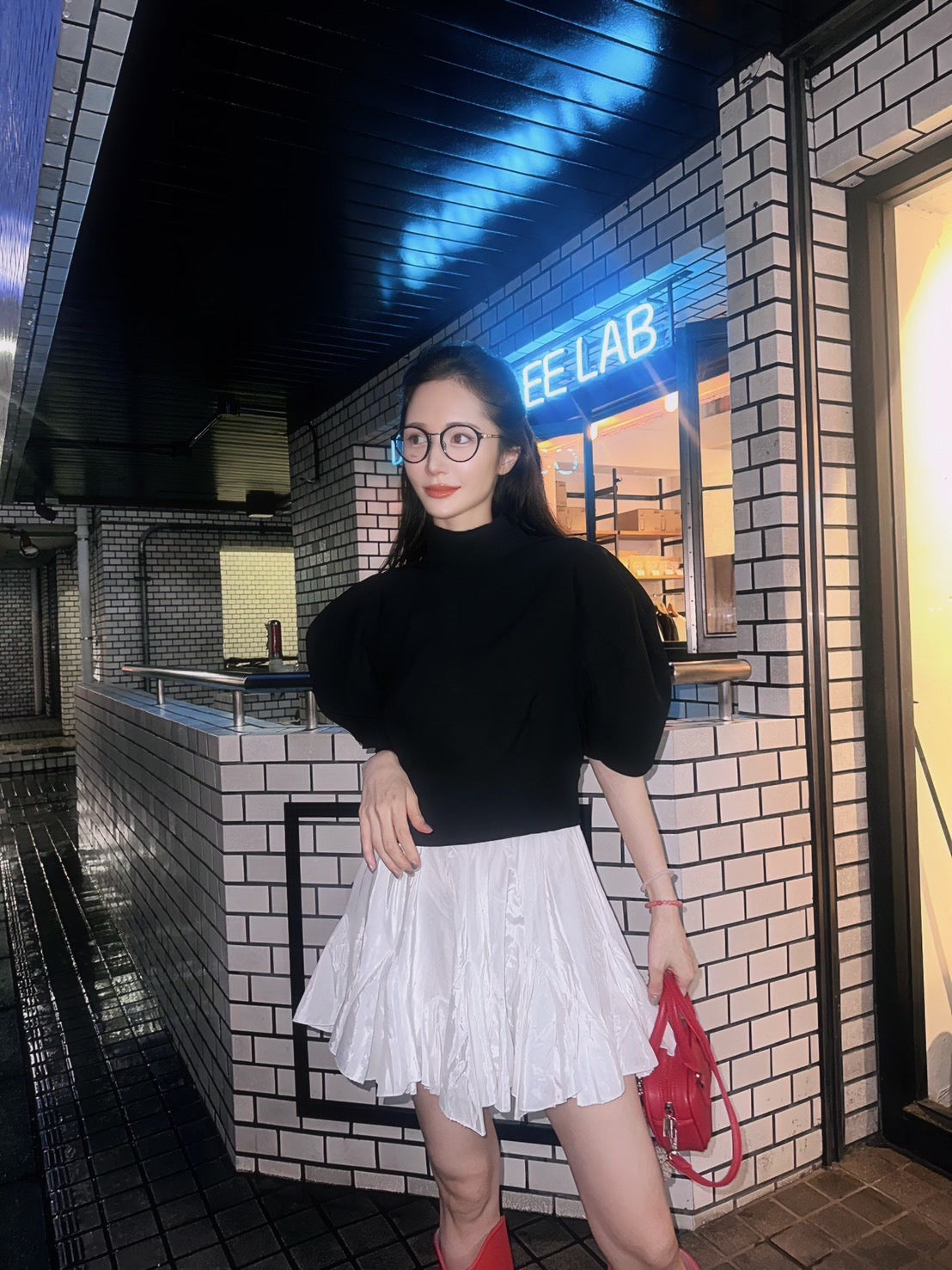 【即日発送】High neck voluminous sleeve shirt