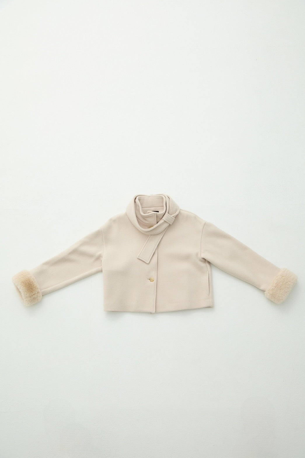 【即日発送】Eco fur stand collar jacket