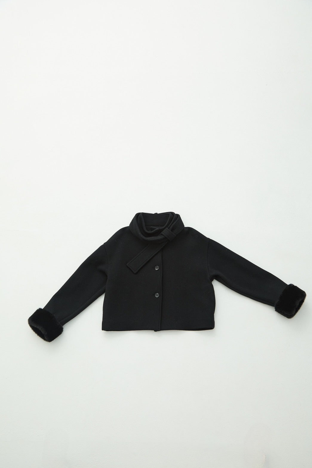 【即日発送】Eco fur stand collar jacket