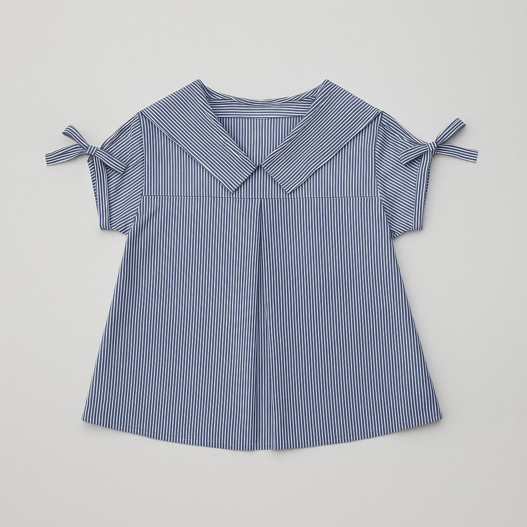 【即日発送】French ribbon stripe 2WAY shirt