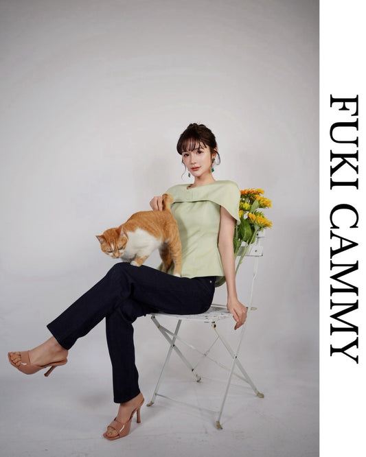 【即日発送】Noir Cape Line Blouse